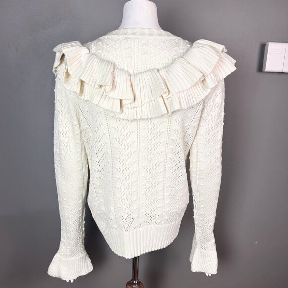Tularosa sweater Medium Manny Ruffle sheer cottagecore prairie wool‎ blend - Picture 8 of 10